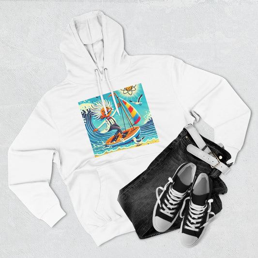 Surfing Adventure Three-Panel Fleece Hoodie - Cool Graphic Design for Beach Lovers